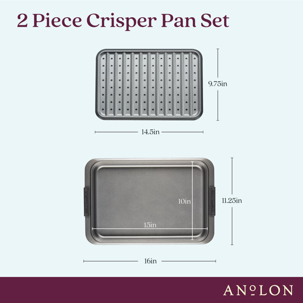 Anolon Advanced Bakeware Nonstick Sheet Pan and Crisper Set, 10 Inch x